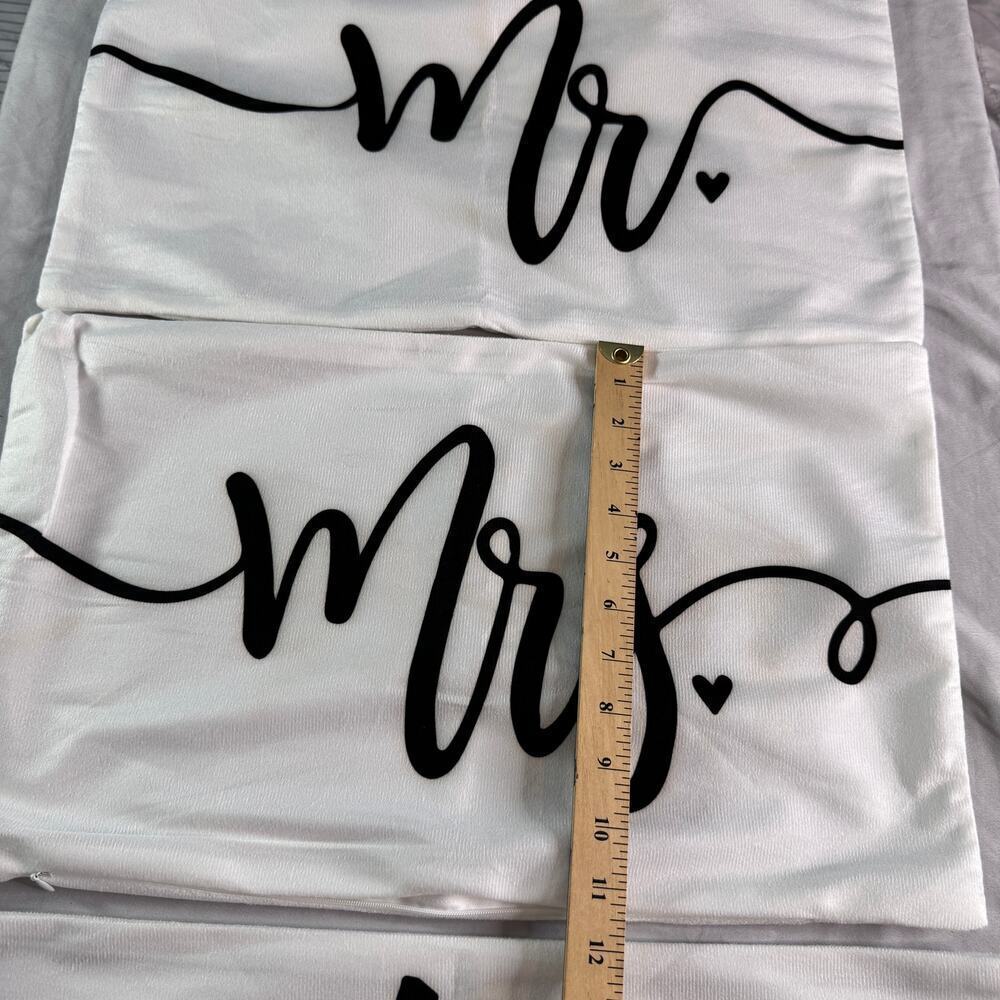 Set of 3 Decorative Pillow Covers Mr Mrs Tonight Not Tonight Zipper 19.5x12 NIP - Picture 4 of 6